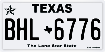 TX license plate BHL6776