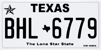 TX license plate BHL6779