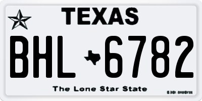 TX license plate BHL6782
