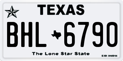 TX license plate BHL6790