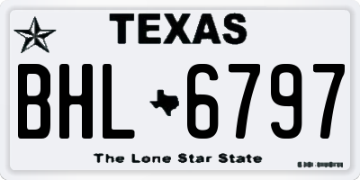 TX license plate BHL6797