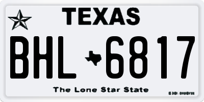 TX license plate BHL6817
