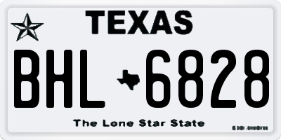 TX license plate BHL6828