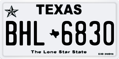 TX license plate BHL6830