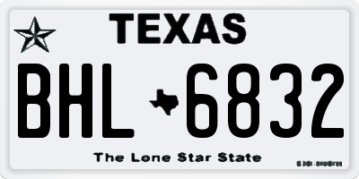 TX license plate BHL6832