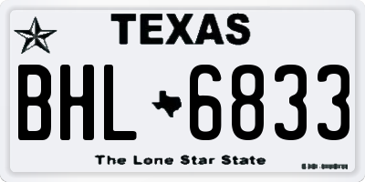 TX license plate BHL6833