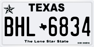 TX license plate BHL6834