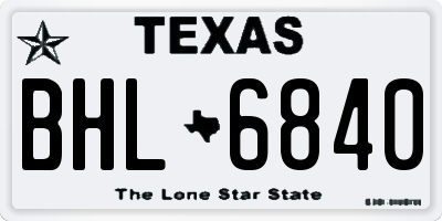 TX license plate BHL6840