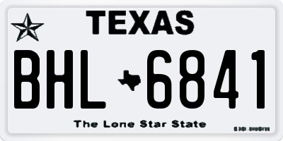 TX license plate BHL6841