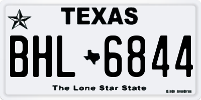TX license plate BHL6844