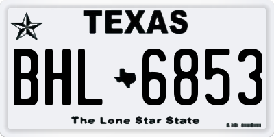 TX license plate BHL6853