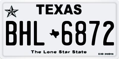 TX license plate BHL6872