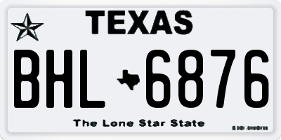 TX license plate BHL6876