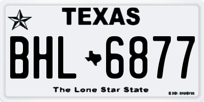 TX license plate BHL6877