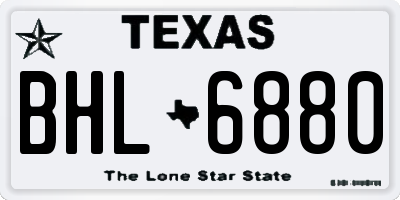 TX license plate BHL6880