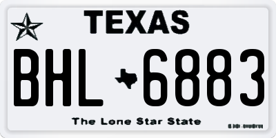 TX license plate BHL6883
