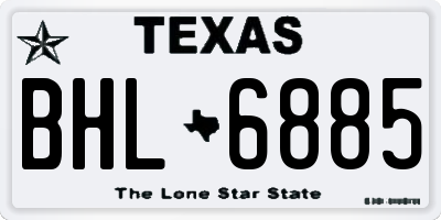 TX license plate BHL6885