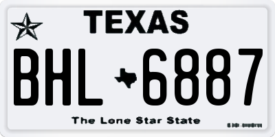 TX license plate BHL6887
