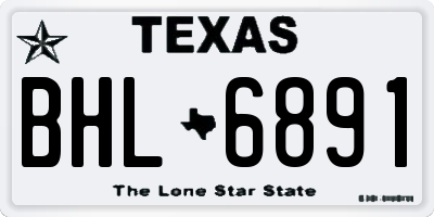 TX license plate BHL6891