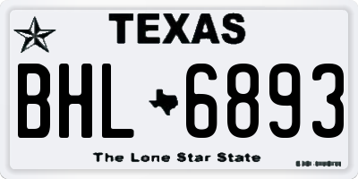TX license plate BHL6893