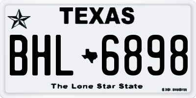 TX license plate BHL6898