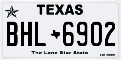 TX license plate BHL6902