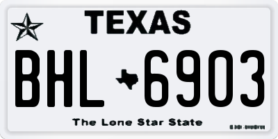 TX license plate BHL6903