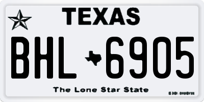 TX license plate BHL6905
