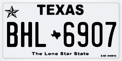TX license plate BHL6907