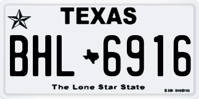TX license plate BHL6916