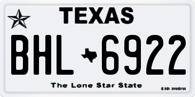 TX license plate BHL6922