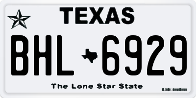 TX license plate BHL6929
