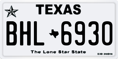 TX license plate BHL6930