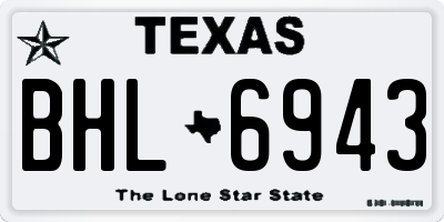 TX license plate BHL6943