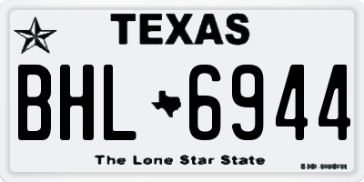 TX license plate BHL6944