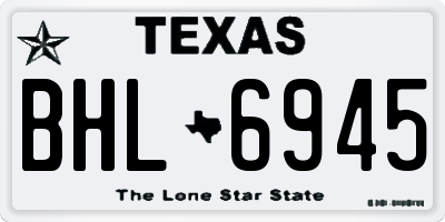 TX license plate BHL6945