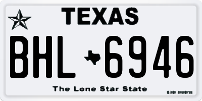 TX license plate BHL6946