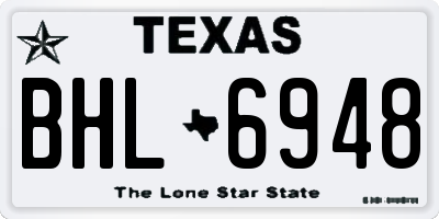 TX license plate BHL6948