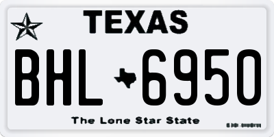 TX license plate BHL6950