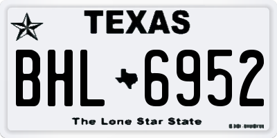 TX license plate BHL6952