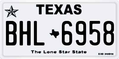 TX license plate BHL6958