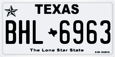 TX license plate BHL6963