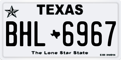 TX license plate BHL6967