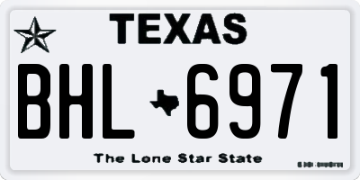 TX license plate BHL6971