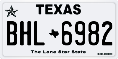 TX license plate BHL6982