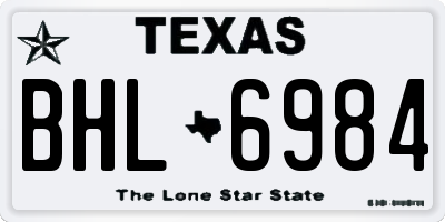 TX license plate BHL6984