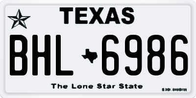 TX license plate BHL6986