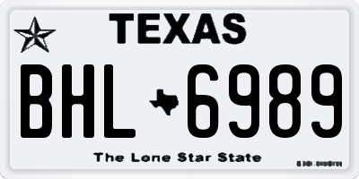 TX license plate BHL6989