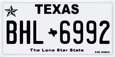 TX license plate BHL6992