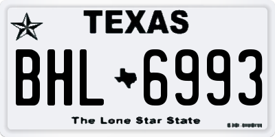 TX license plate BHL6993